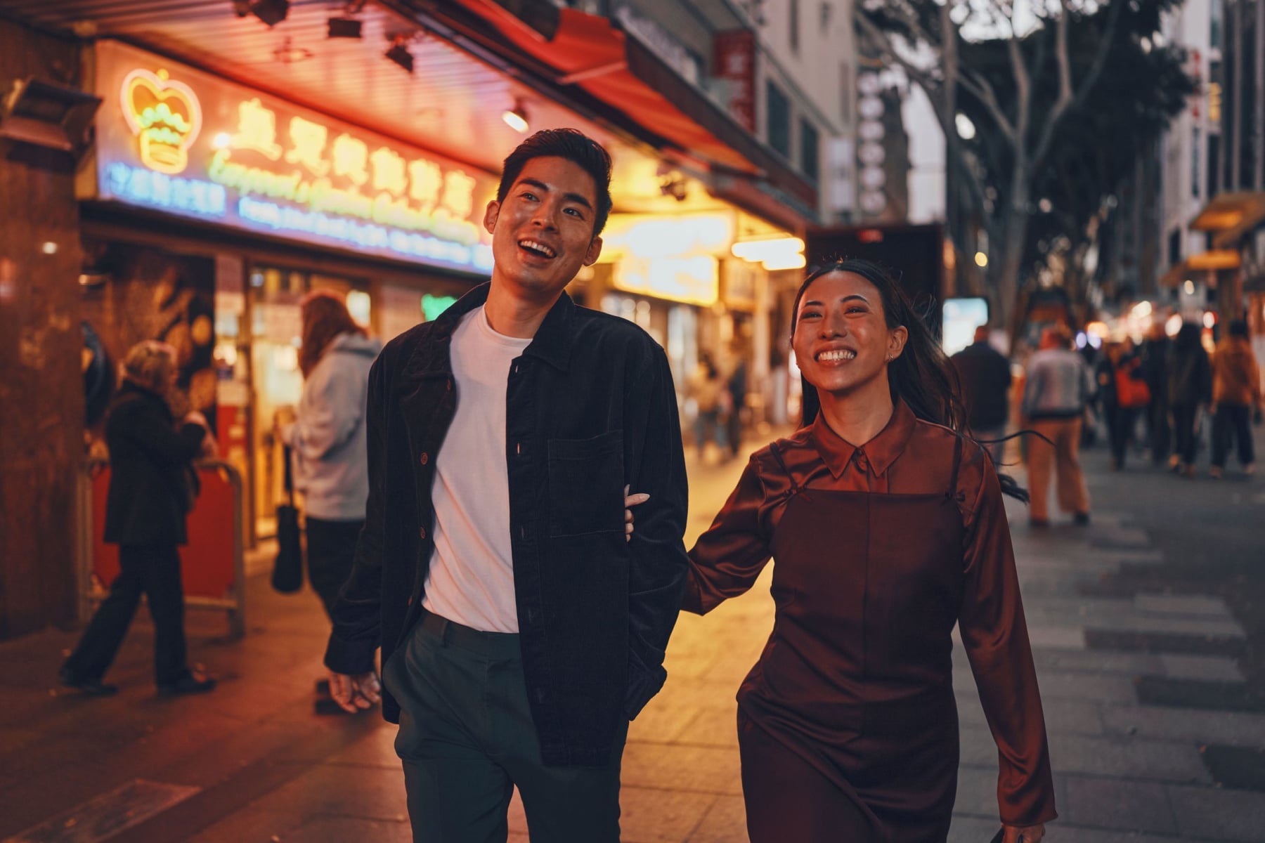 Couple visiting Haymarket