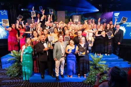 Winners posing at the NSW Tourism Awards