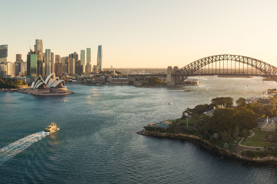 Aerial view of Sydney Harbour