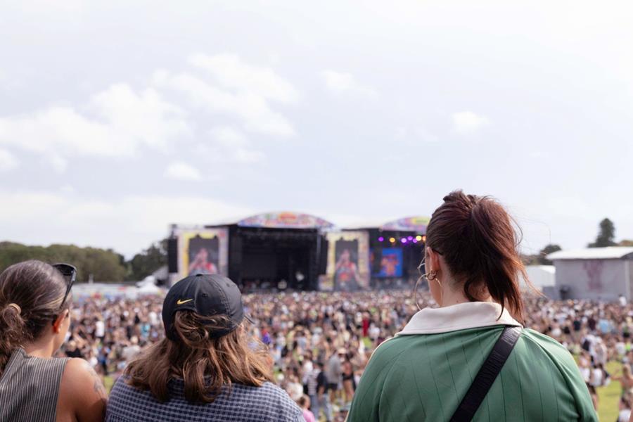 Crowd watching concert in Centennial Parklands