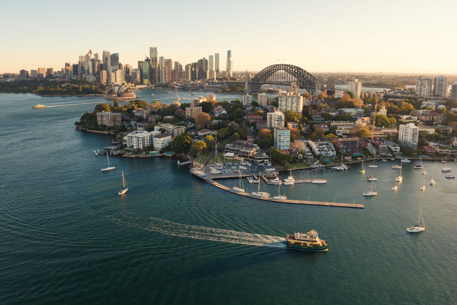 Aerial view of Sydney Harbour