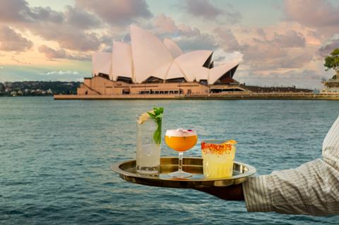 Cocktails with Sydney Opera House backdrop