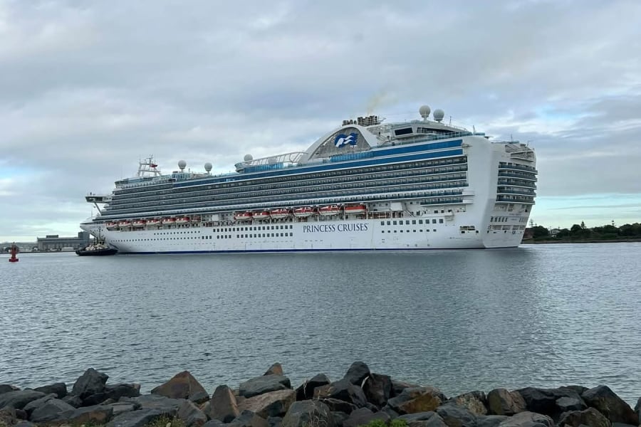 Crown Princess docked in Port of Newcastle