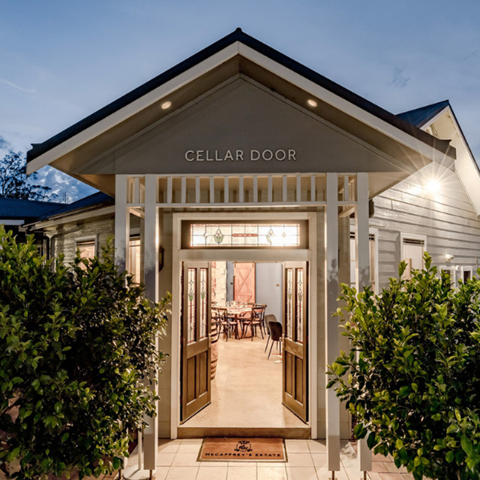 Hamptons style house with Cellar Door at the entry