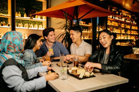 Friends enjoying drinks at bar