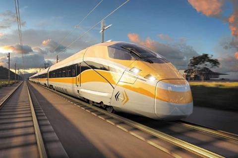 Artist's impression of high-speed train